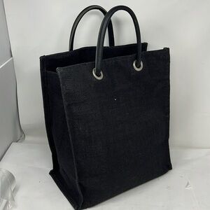Large Burlap Black Tote Handle Bag 13” x 12” x 6.5”
